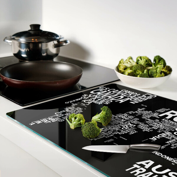 Tabla de cortar Mapa del mundo con nombres de países