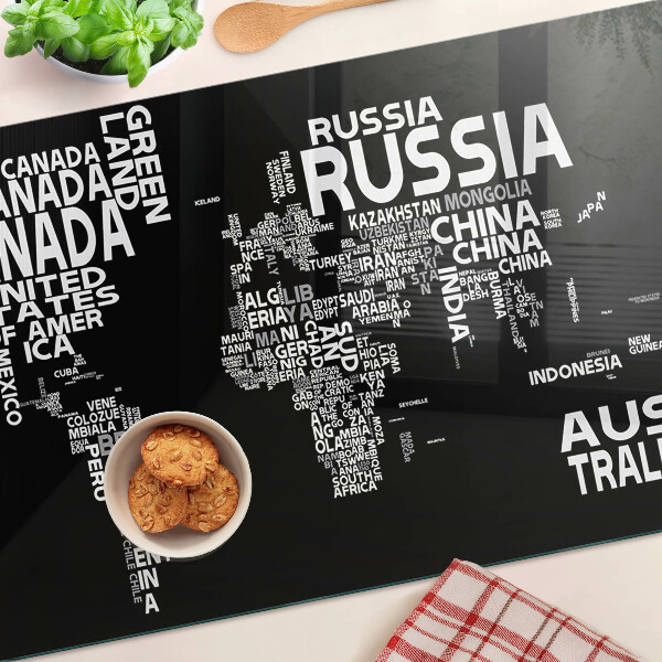 Tabla de cortar Mapa del mundo con nombres de países