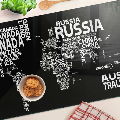 Tabla de cortar Mapa del mundo con nombres de países
