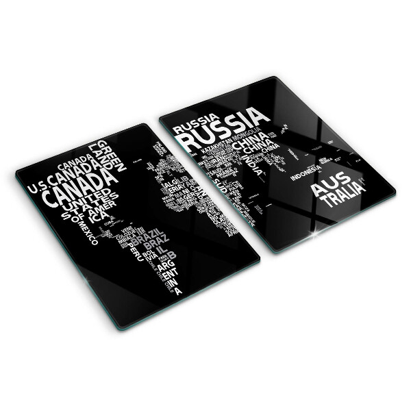 Tabla de cortar Mapa del mundo con nombres de países