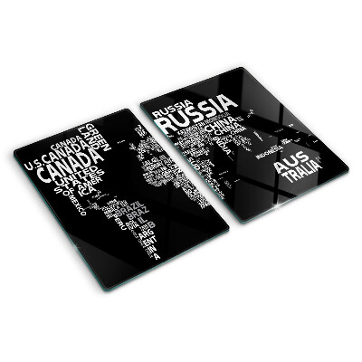 Tabla de cortar Mapa del mundo con nombres de países