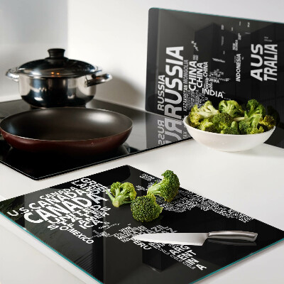 Tabla de cortar Mapa del mundo con nombres de países