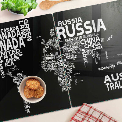 Tabla de cortar Mapa del mundo con nombres de países