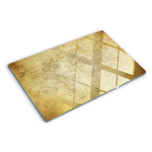 Tabla de cortar de cristal Mapa del viejo mundo