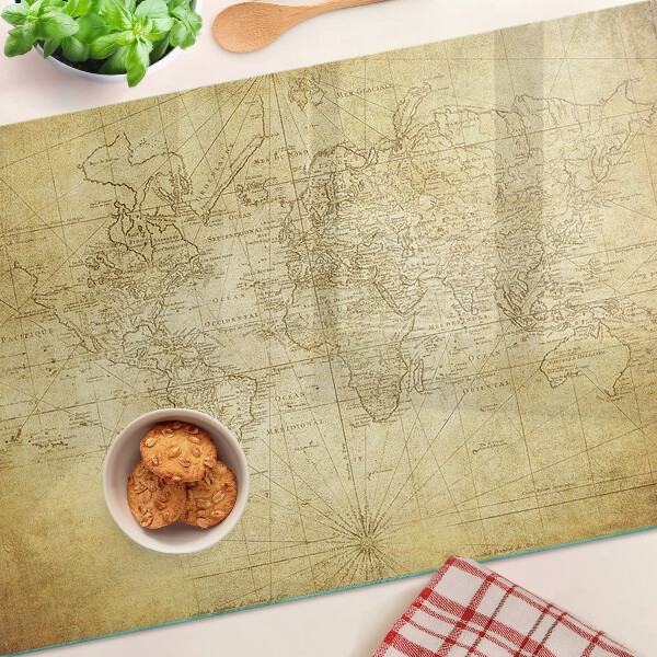 Tabla de cortar de cristal Mapa del viejo mundo
