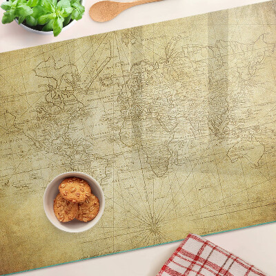 Tabla de cortar de cristal Mapa del viejo mundo