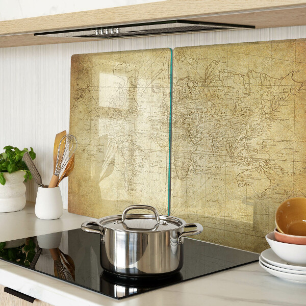 Tabla de cortar de cristal Mapa del viejo mundo