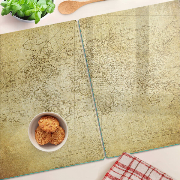 Tabla de cortar de cristal Mapa del viejo mundo