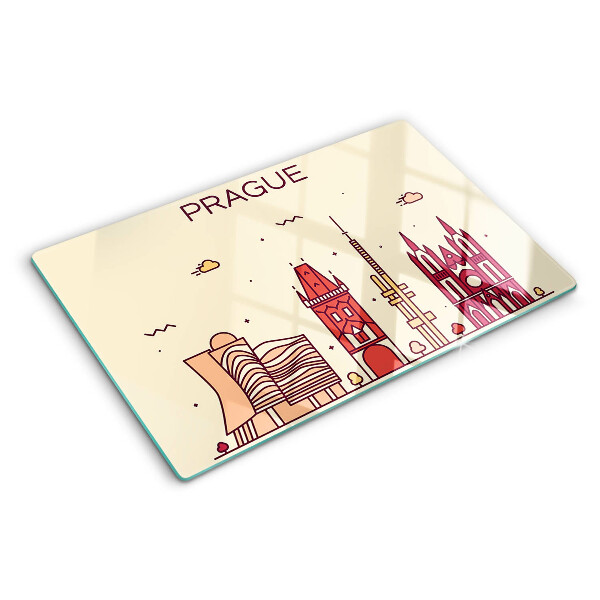 Tabla para cortar Praga - vista de la ciudad