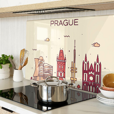 Deska kuchenna szklana Praga - widok miasta