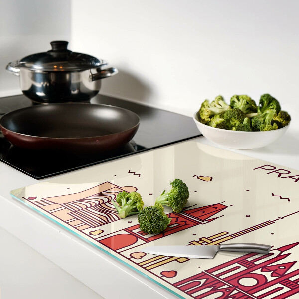 Tabla para cortar Praga - vista de la ciudad