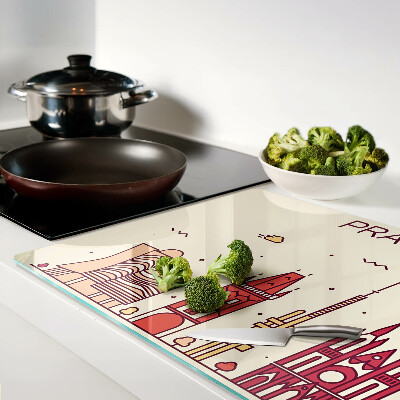 Tabla para cortar Praga - vista de la ciudad