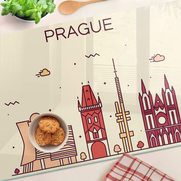 Tabla para cortar Praga - vista de la ciudad