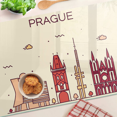 Tabla para cortar Praga - vista de la ciudad