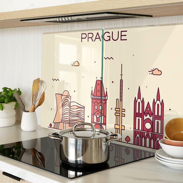 Deska kuchenna szklana Praga - widok miasta