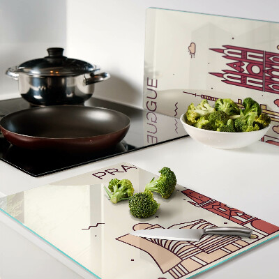 Tabla para cortar Praga - vista de la ciudad