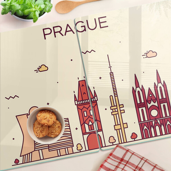 Deska kuchenna szklana Praga - widok miasta