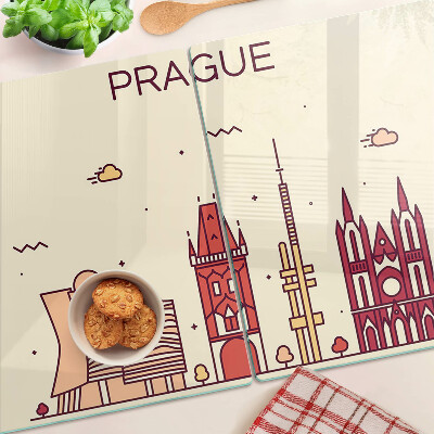 Tabla para cortar Praga - vista de la ciudad