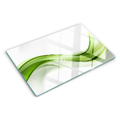 Tabla de cortar de cristal Ondas abstractas verdes