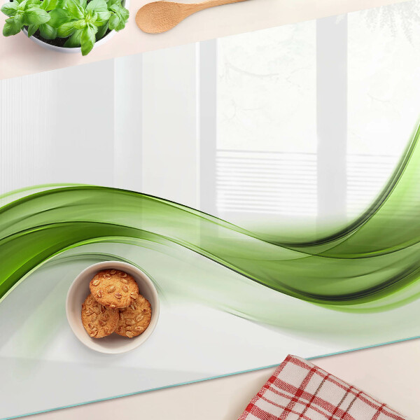 Tabla de cortar de cristal Ondas abstractas verdes