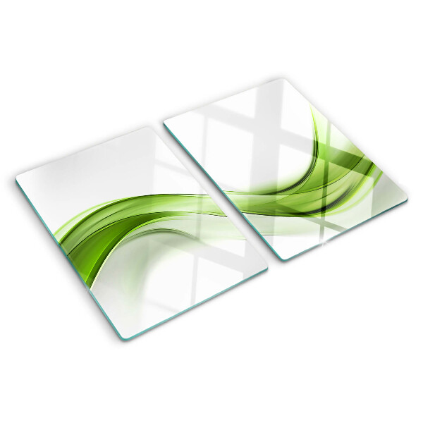 Tabla de cortar de cristal Ondas abstractas verdes