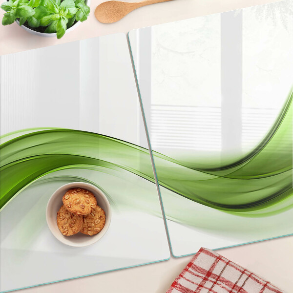 Tabla de cortar de cristal Ondas abstractas verdes