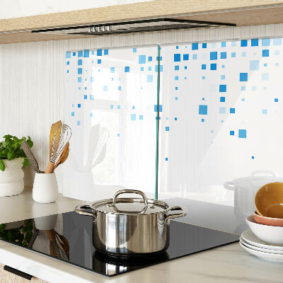 Tabla de cortar Cuadrados azules sobre fondo blanco