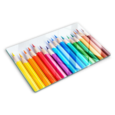 Tabla para cortar Lápices de colores en fila