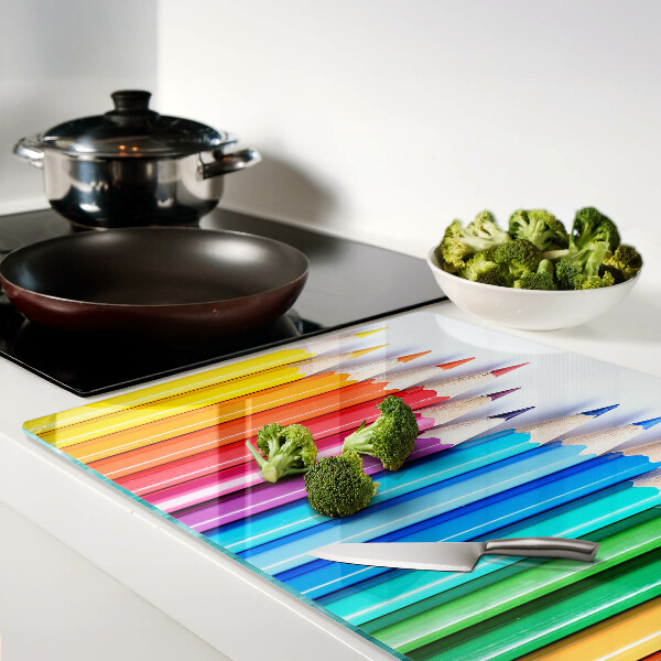 Tabla para cortar Lápices de colores en fila