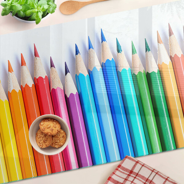 Tabla para cortar Lápices de colores en fila