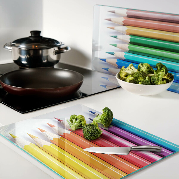 Tabla para cortar Lápices de colores en fila