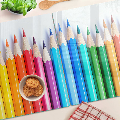 Tabla para cortar Lápices de colores en fila