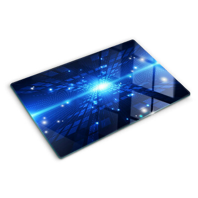 Tabla de cortar de cristal Patrón tecnológico en tonos azules