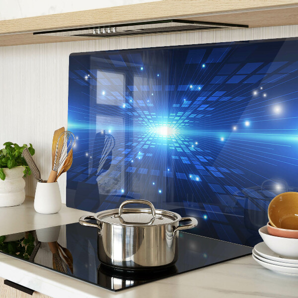Tabla de cortar de cristal Patrón tecnológico en tonos azules