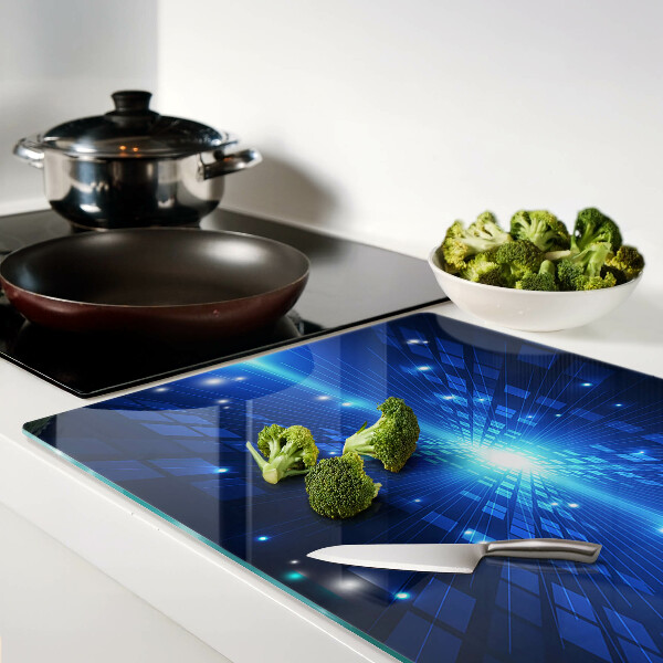 Szklana deska kuchenna Technologiczny wzór w odcieniach niebieskiego