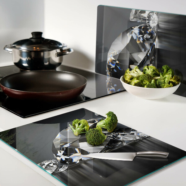 Tabla de cortar Diamantes sobre fondo negro