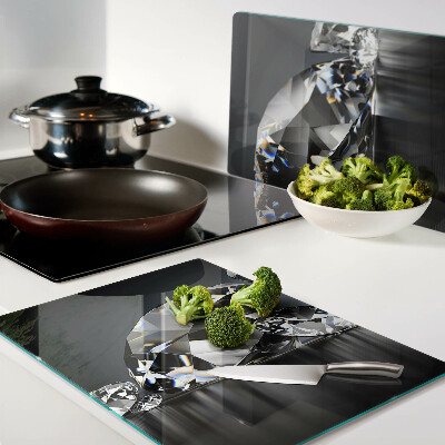 Szklana deska do krojenia Diamenty na czarnym tle