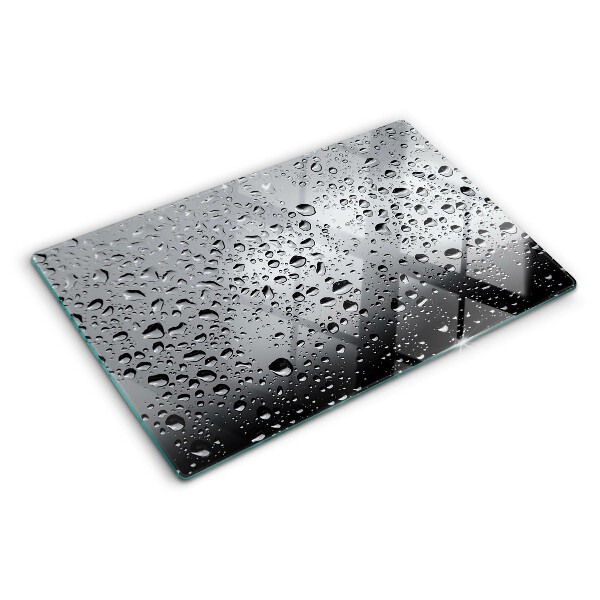 Tabla de cocina Gotas de agua sobre el vidrio