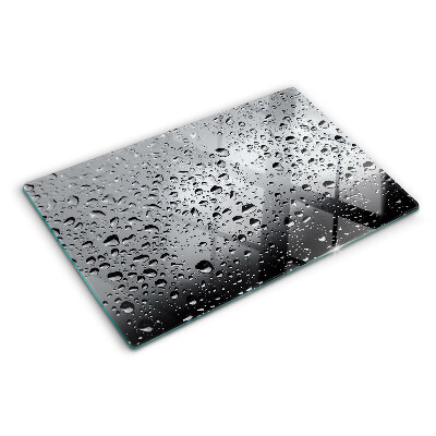 Tabla de cocina Gotas de agua sobre el vidrio