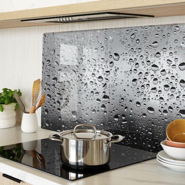 Tabla de cocina Gotas de agua sobre el vidrio