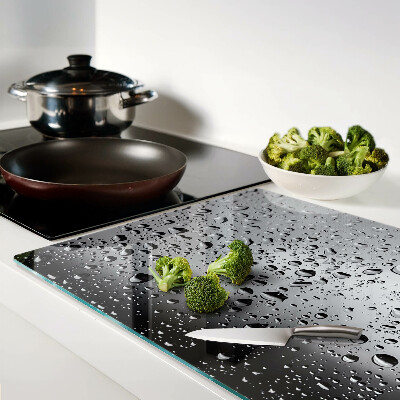 Tabla de cocina Gotas de agua sobre el vidrio
