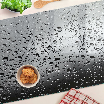 Tabla de cocina Gotas de agua sobre el vidrio