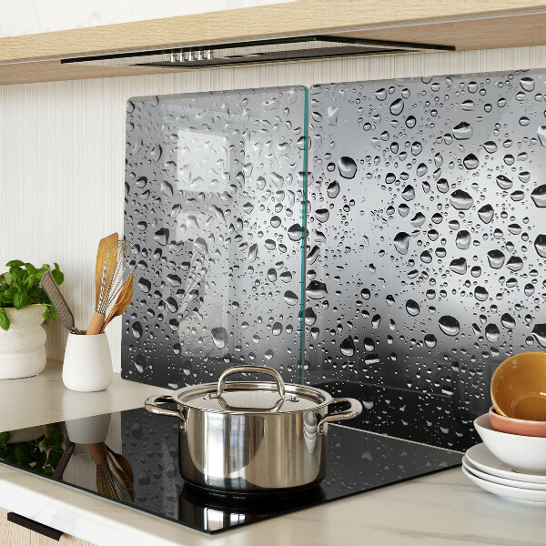Tabla de cocina Gotas de agua sobre el vidrio