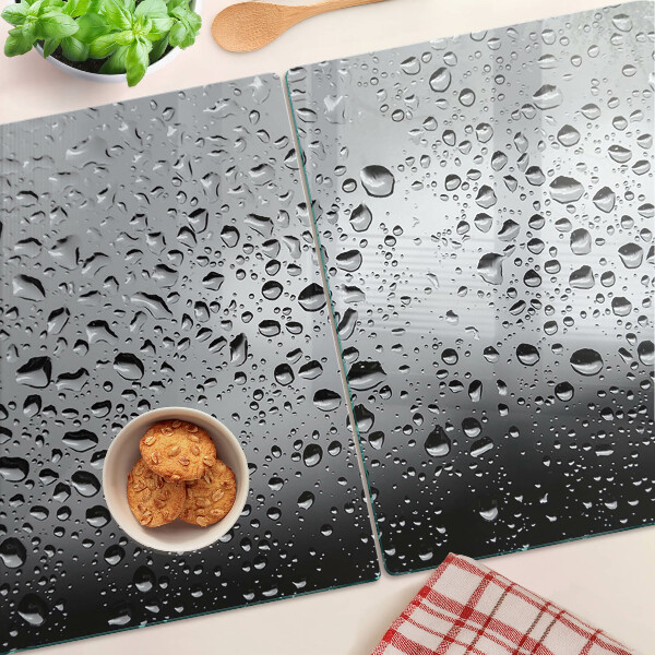 Tabla de cocina Gotas de agua sobre el vidrio