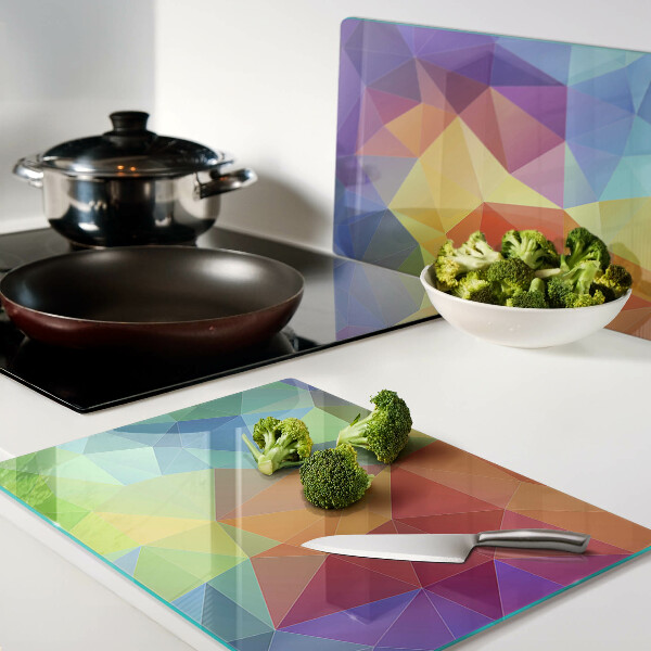 Szklana deska do krojenia Geometria kolorowych trójkątów