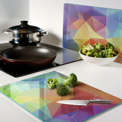 Tabla para cortar La geometría de los triángulos de colores