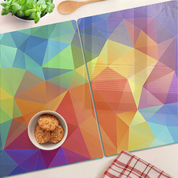 Tabla para cortar La geometría de los triángulos de colores