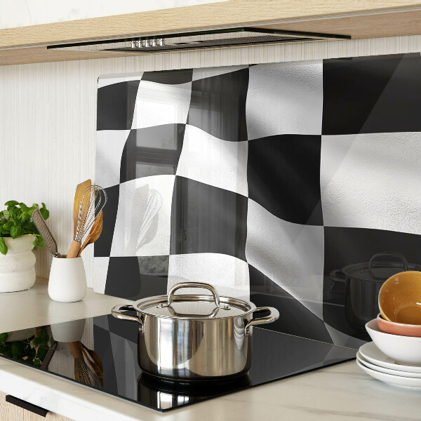 Tabla de cortar de cristal Tablero de ajedrez en blanco y negro