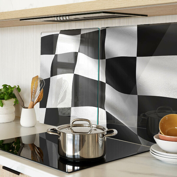 Tabla de cortar de cristal Tablero de ajedrez en blanco y negro