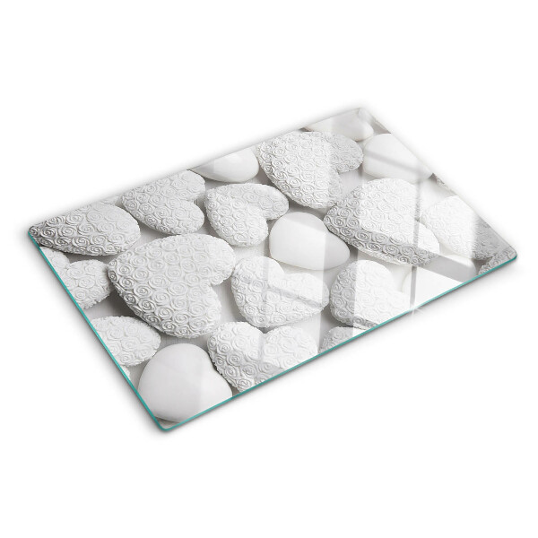 Tabla de cortar Corazones blancos con estampado